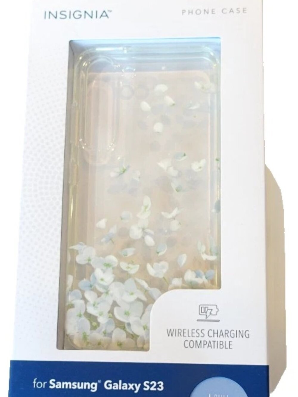 Insignia Clear Floral Hard-Shell Case Samsung Galaxy S23 Wireless Charging Comp